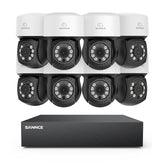 5MP 8 Channel PT Security Camera System - Hybrid 5-in-1 DVR, Pan & Tilt CCTV Camera, 100 ft Night Vision, Motion Detection, Outdoor, Waterproof